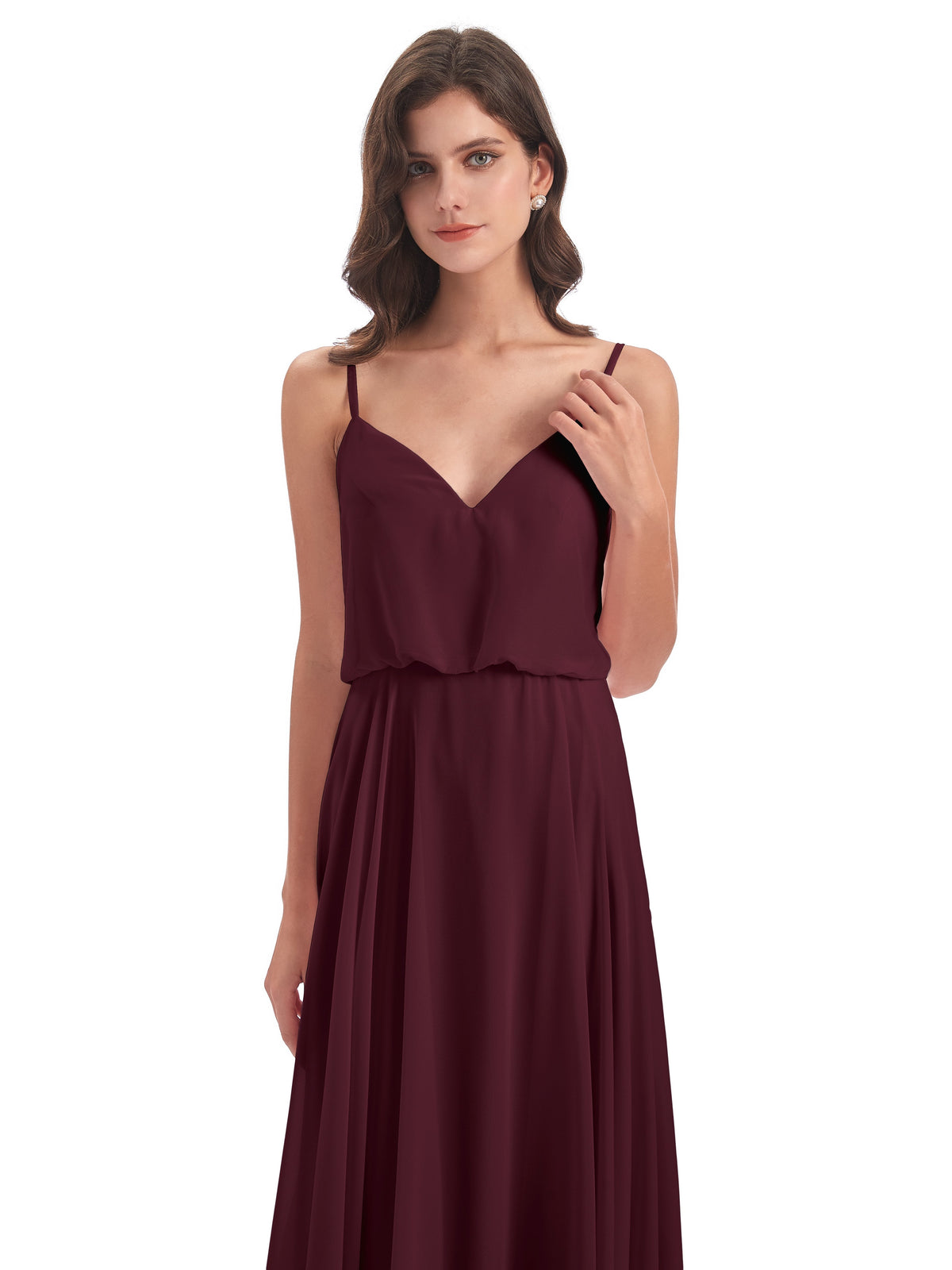 Leah Floor Length Spaghetti Straps Chiffon Bridesmaid Dresses