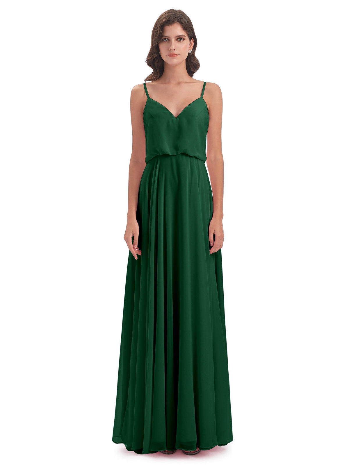Leah Floor Length Spaghetti Straps Chiffon Bridesmaid Dresses