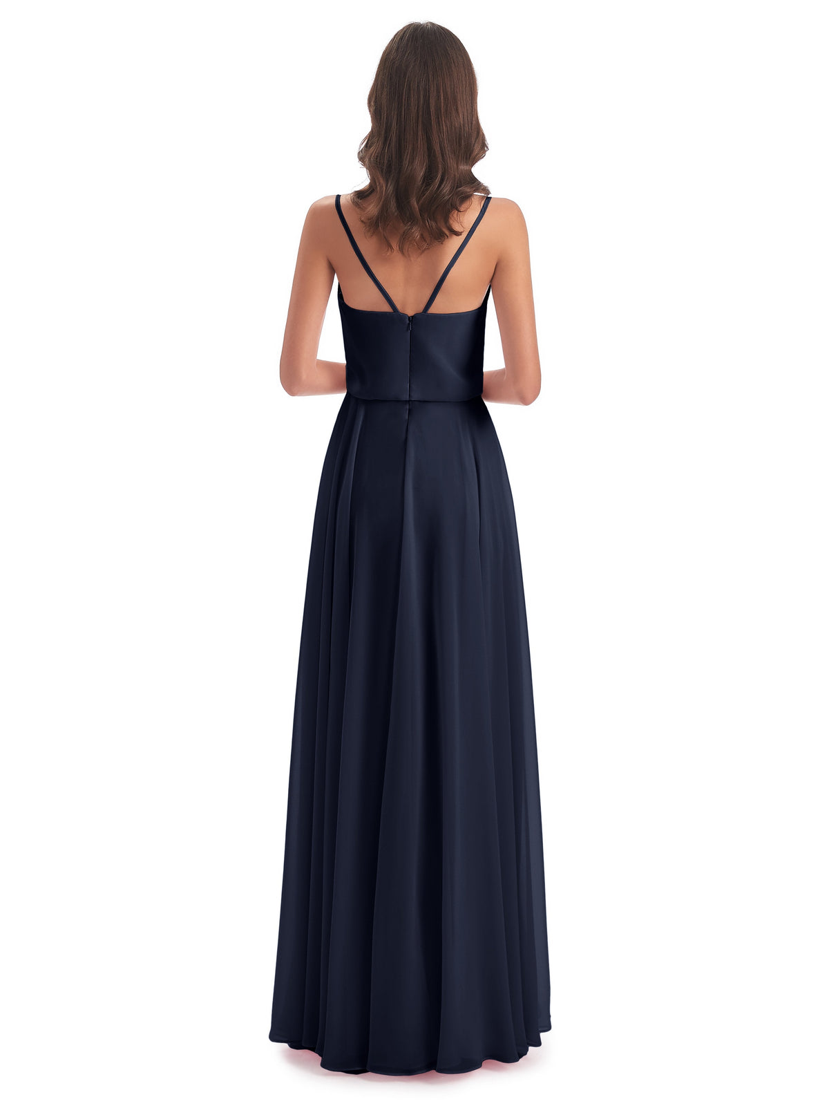 Leah Floor Length Spaghetti Straps Chiffon Bridesmaid Dresses