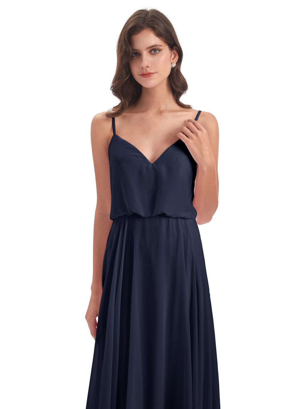 Leah Floor Length Spaghetti Straps Chiffon Bridesmaid Dresses