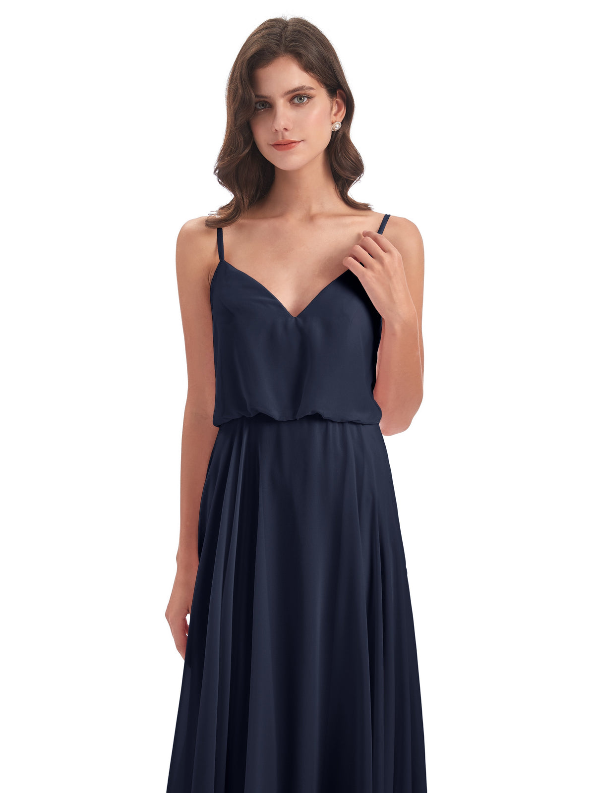 Leah Floor Length Spaghetti Straps Chiffon Bridesmaid Dresses