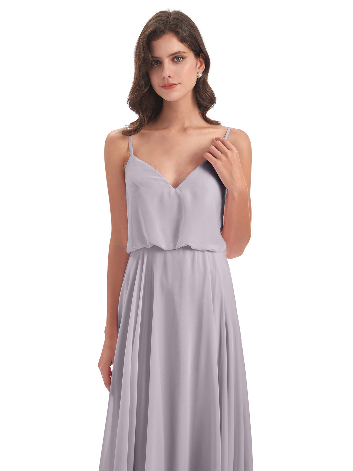 Leah Floor Length Spaghetti Straps Chiffon Bridesmaid Dresses