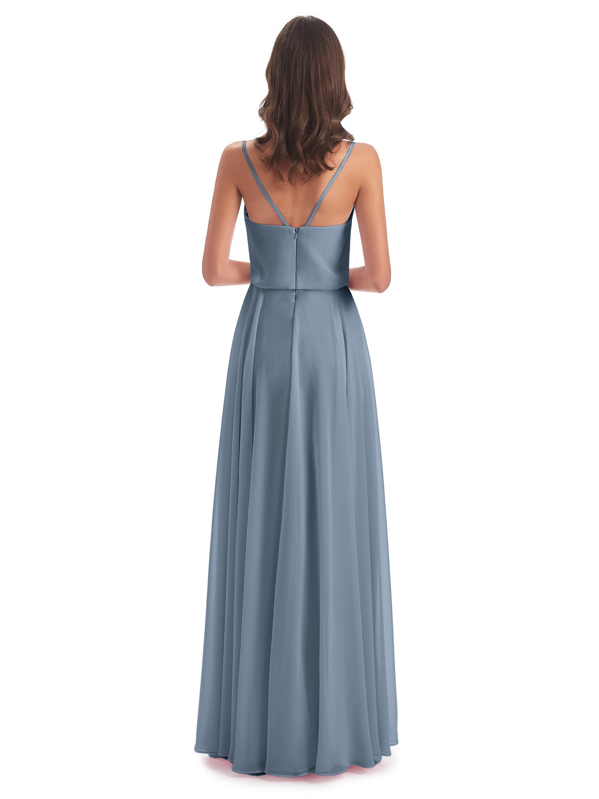 Leah Floor Length Spaghetti Straps Chiffon Bridesmaid Dresses