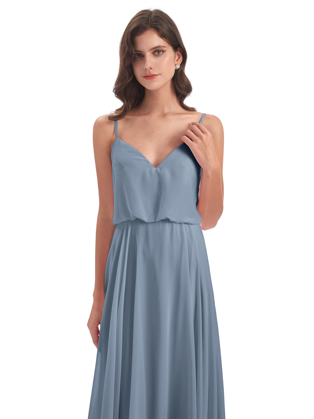 Leah Floor Length Spaghetti Straps Chiffon Bridesmaid Dresses