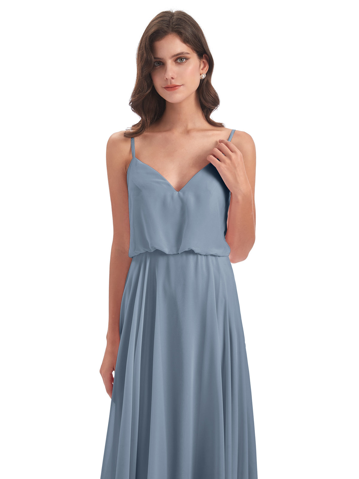 Leah Floor Length Spaghetti Straps Chiffon Bridesmaid Dresses