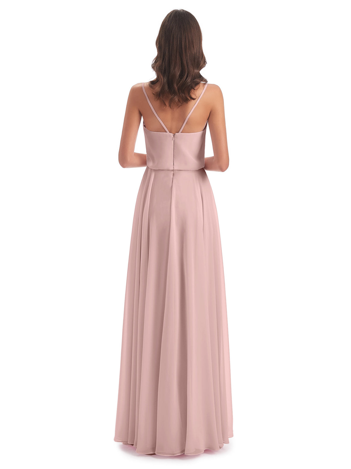 Leah Floor Length Spaghetti Straps Chiffon Bridesmaid Dresses