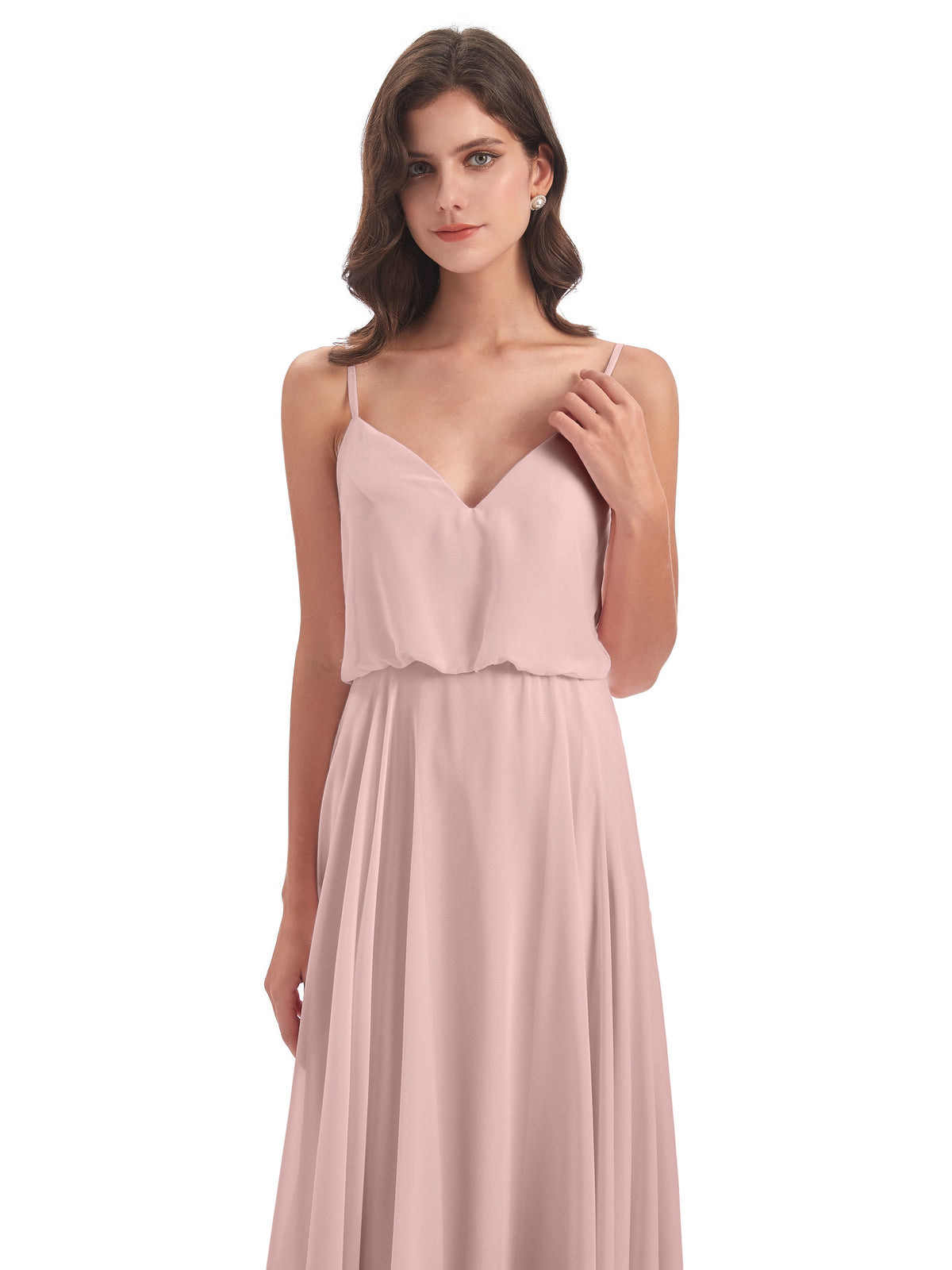 Leah Floor Length Spaghetti Straps Chiffon Bridesmaid Dresses