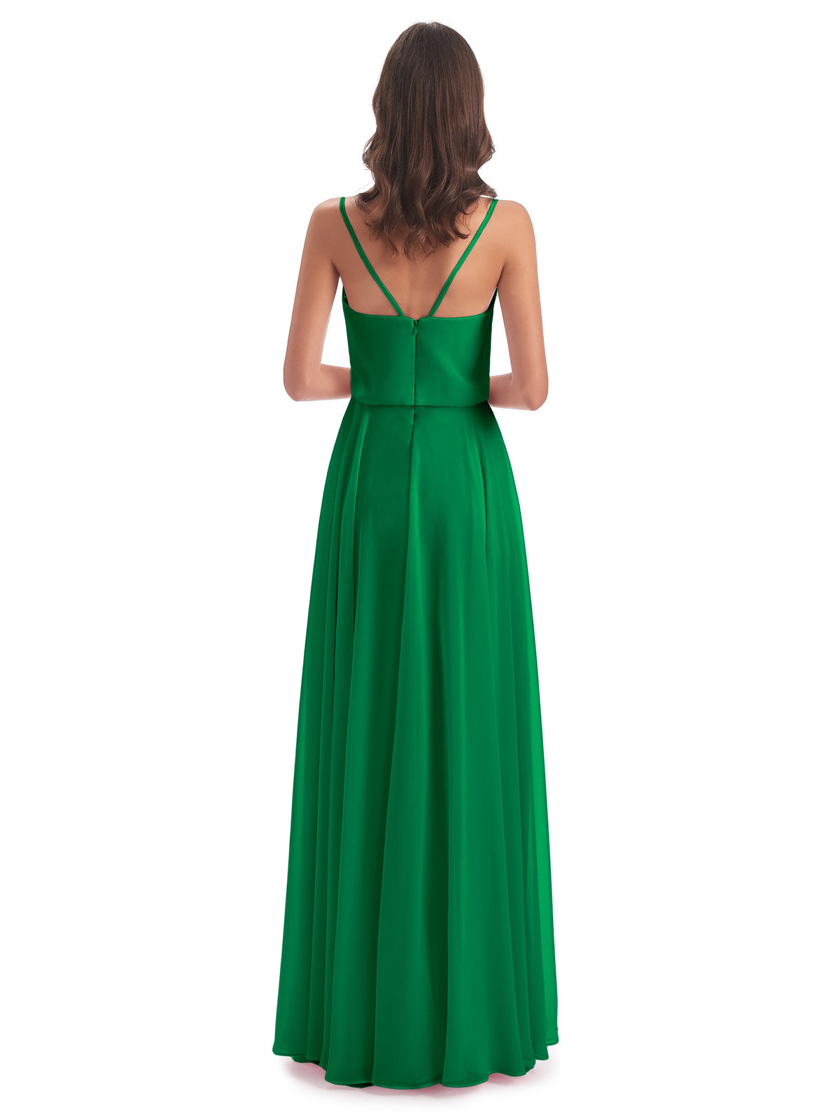 Leah Floor Length Spaghetti Straps Chiffon Bridesmaid Dresses