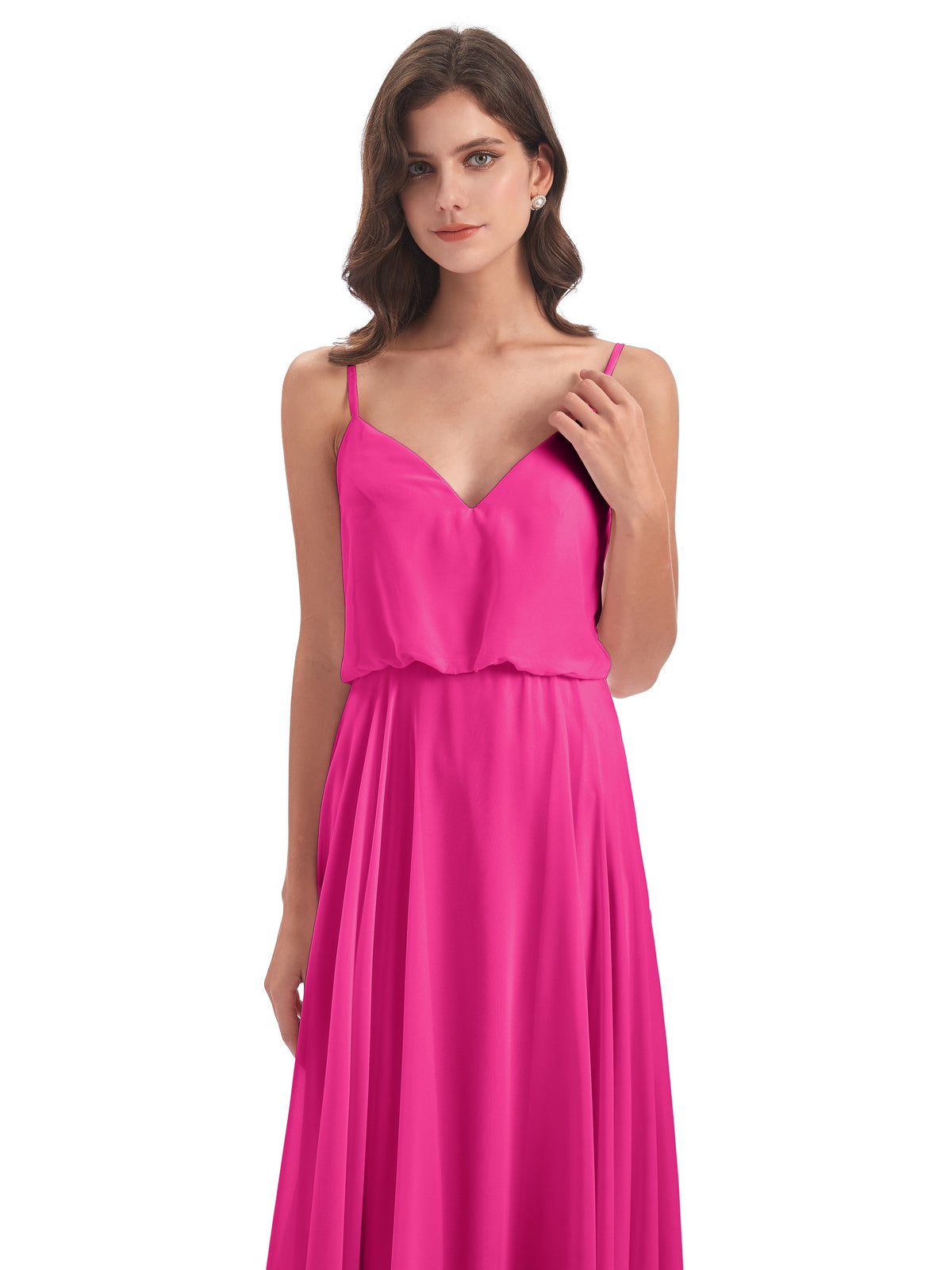 Leah Floor Length Spaghetti Straps Chiffon Bridesmaid Dresses