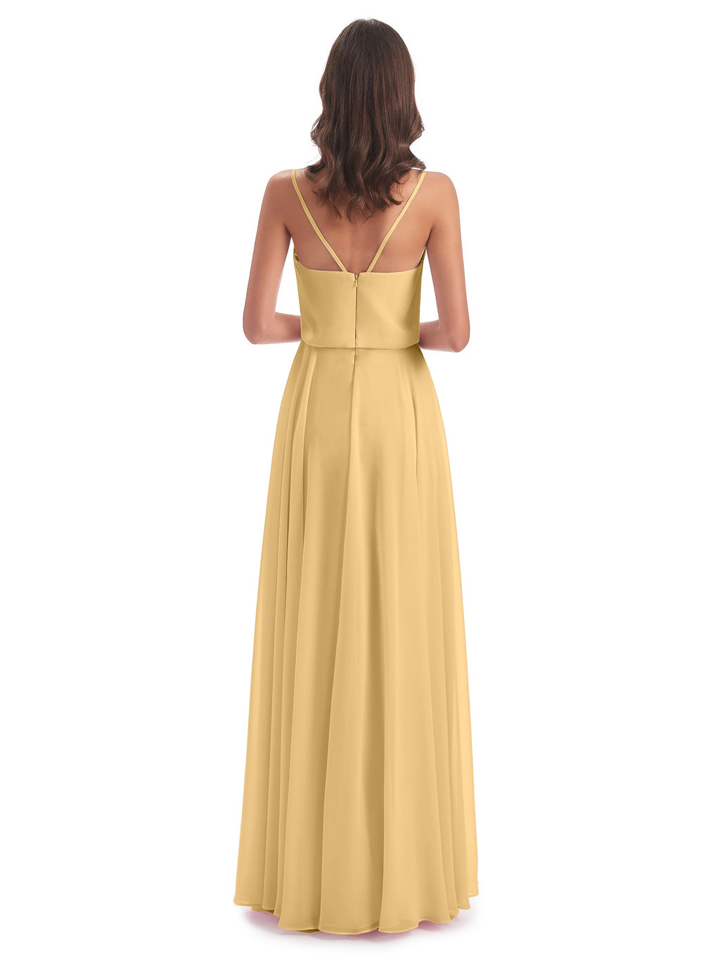 Leah Floor Length Spaghetti Straps Chiffon Bridesmaid Dresses