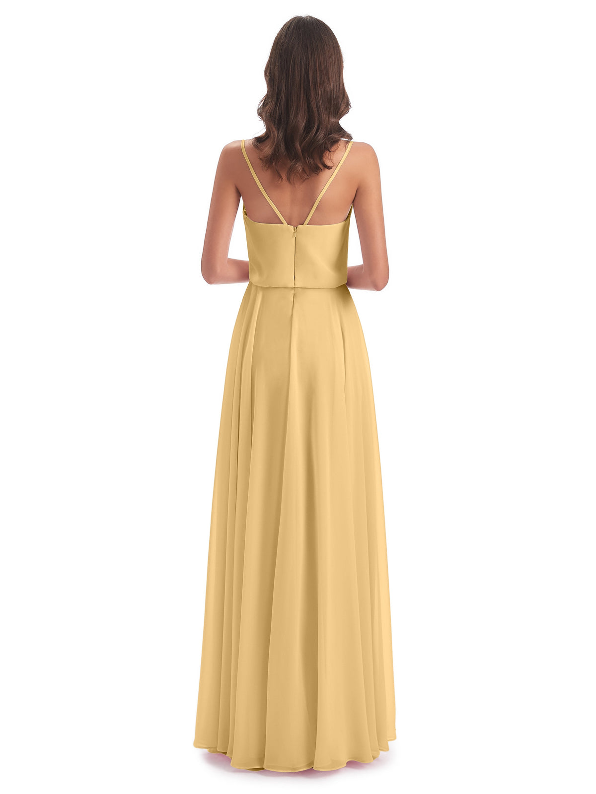 Leah Floor Length Spaghetti Straps Chiffon Bridesmaid Dresses