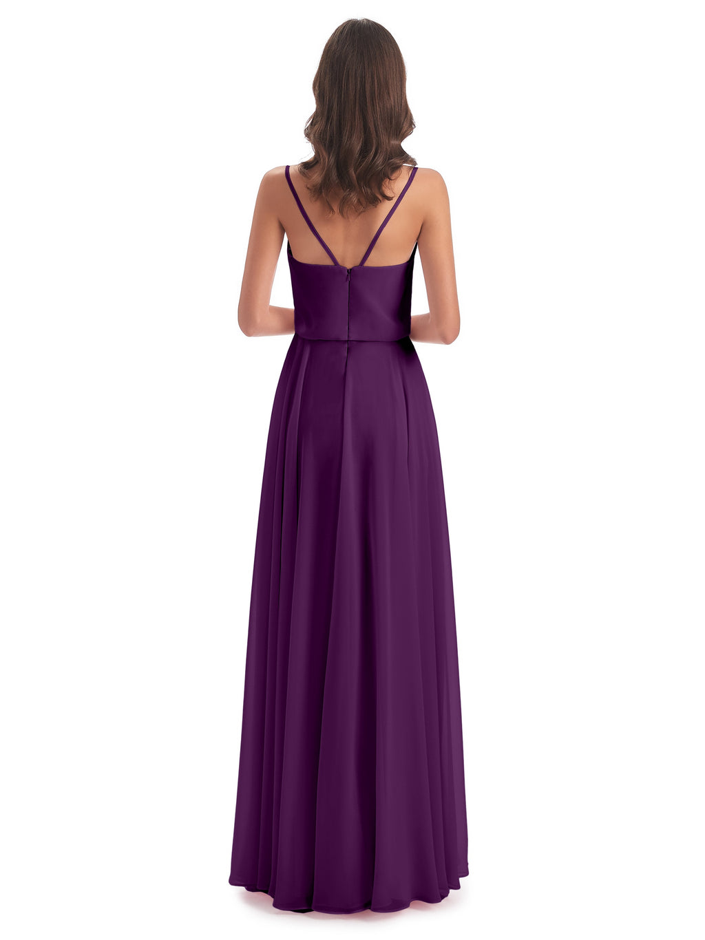Leah Floor Length Spaghetti Straps Chiffon Bridesmaid Dresses