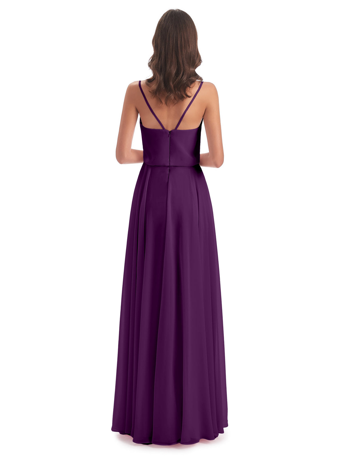 Leah Floor Length Spaghetti Straps Chiffon Bridesmaid Dresses