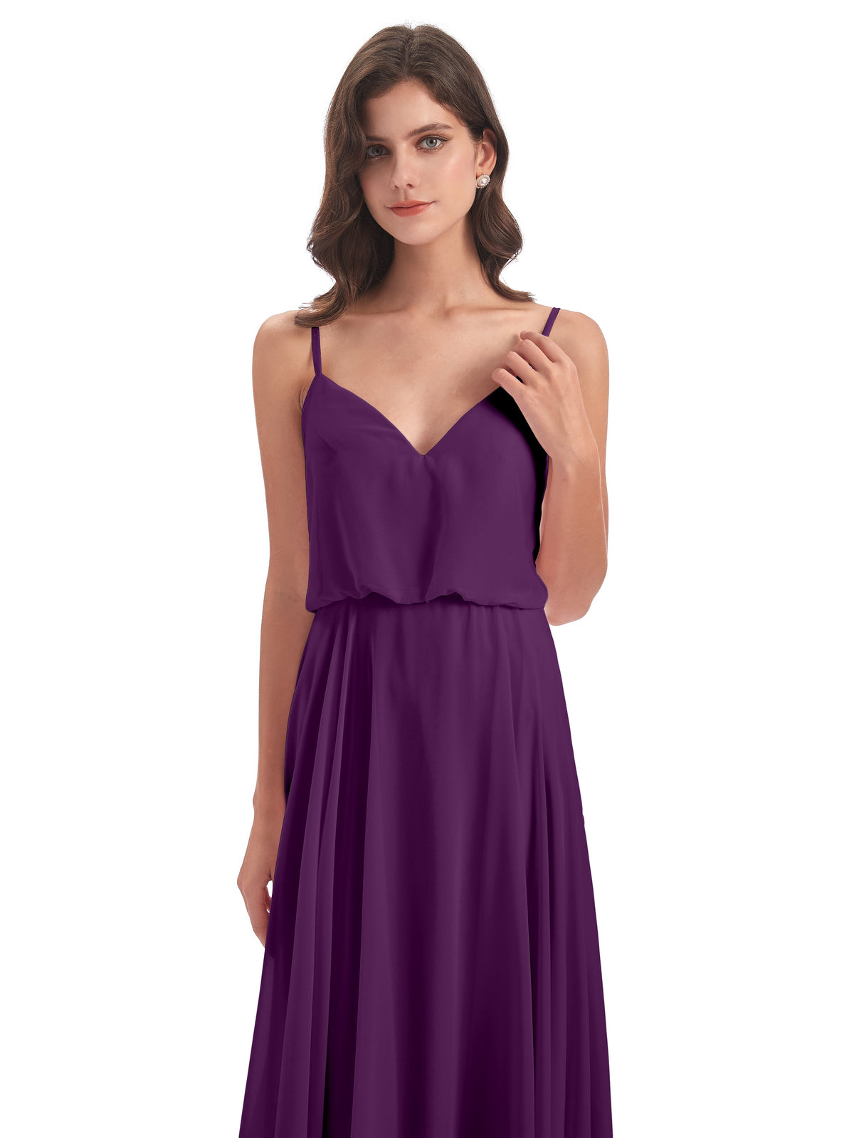 Leah Floor Length Spaghetti Straps Chiffon Bridesmaid Dresses