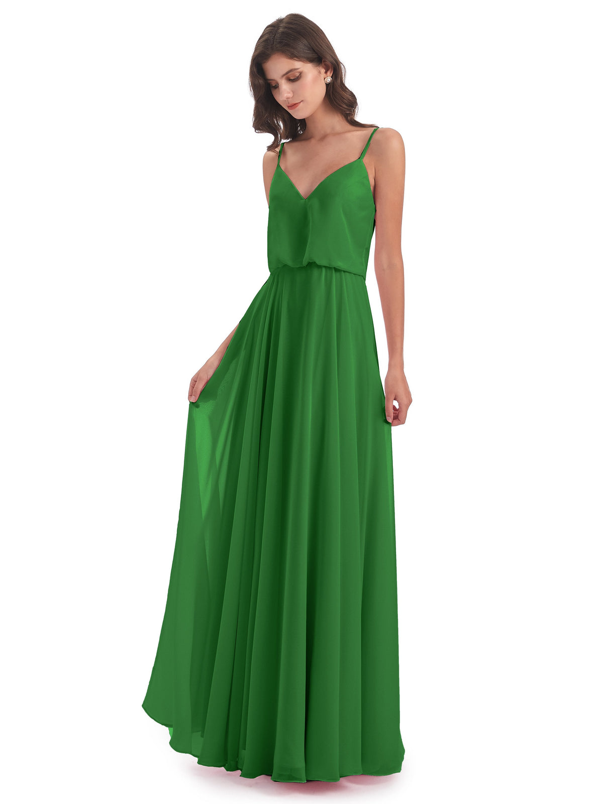 Leah Floor Length Spaghetti Straps Chiffon Bridesmaid Dresses