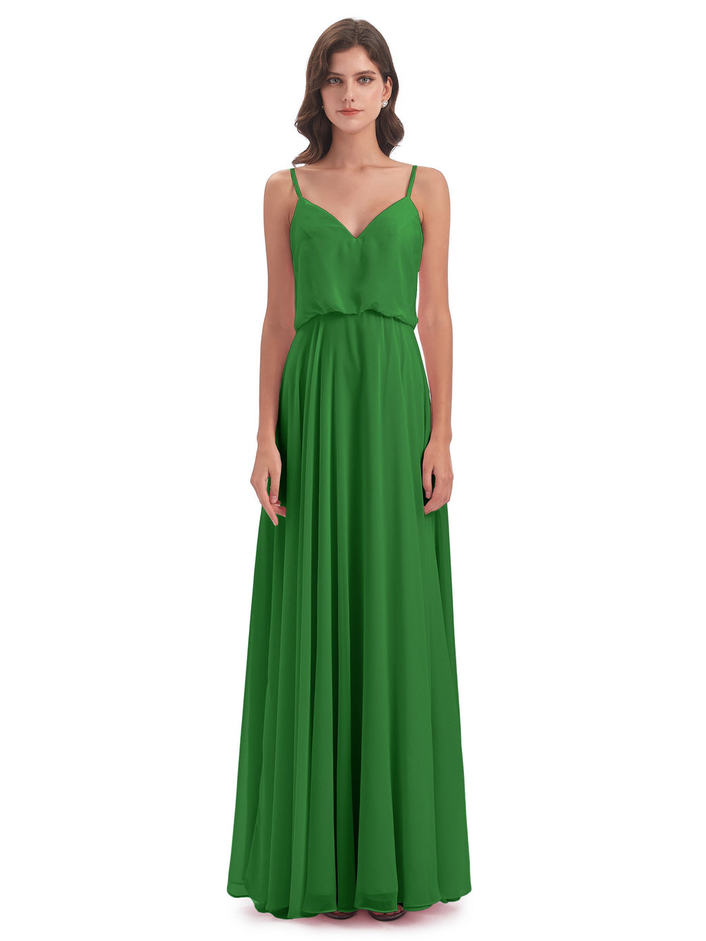 Leah Floor Length Spaghetti Straps Chiffon Bridesmaid Dresses