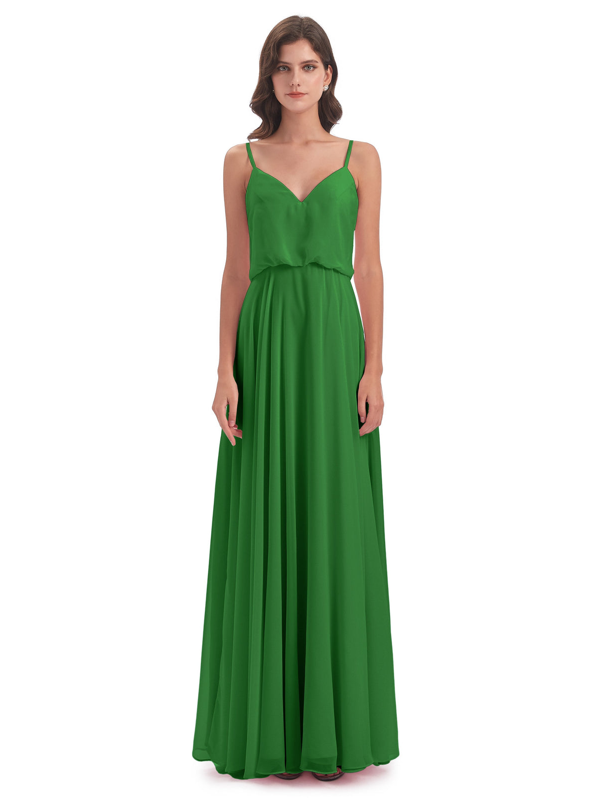 Leah Floor Length Spaghetti Straps Chiffon Bridesmaid Dresses