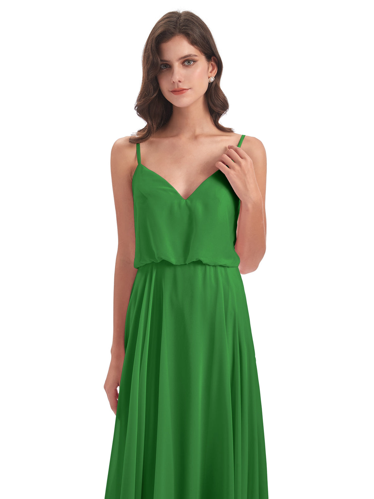Leah Floor Length Spaghetti Straps Chiffon Bridesmaid Dresses