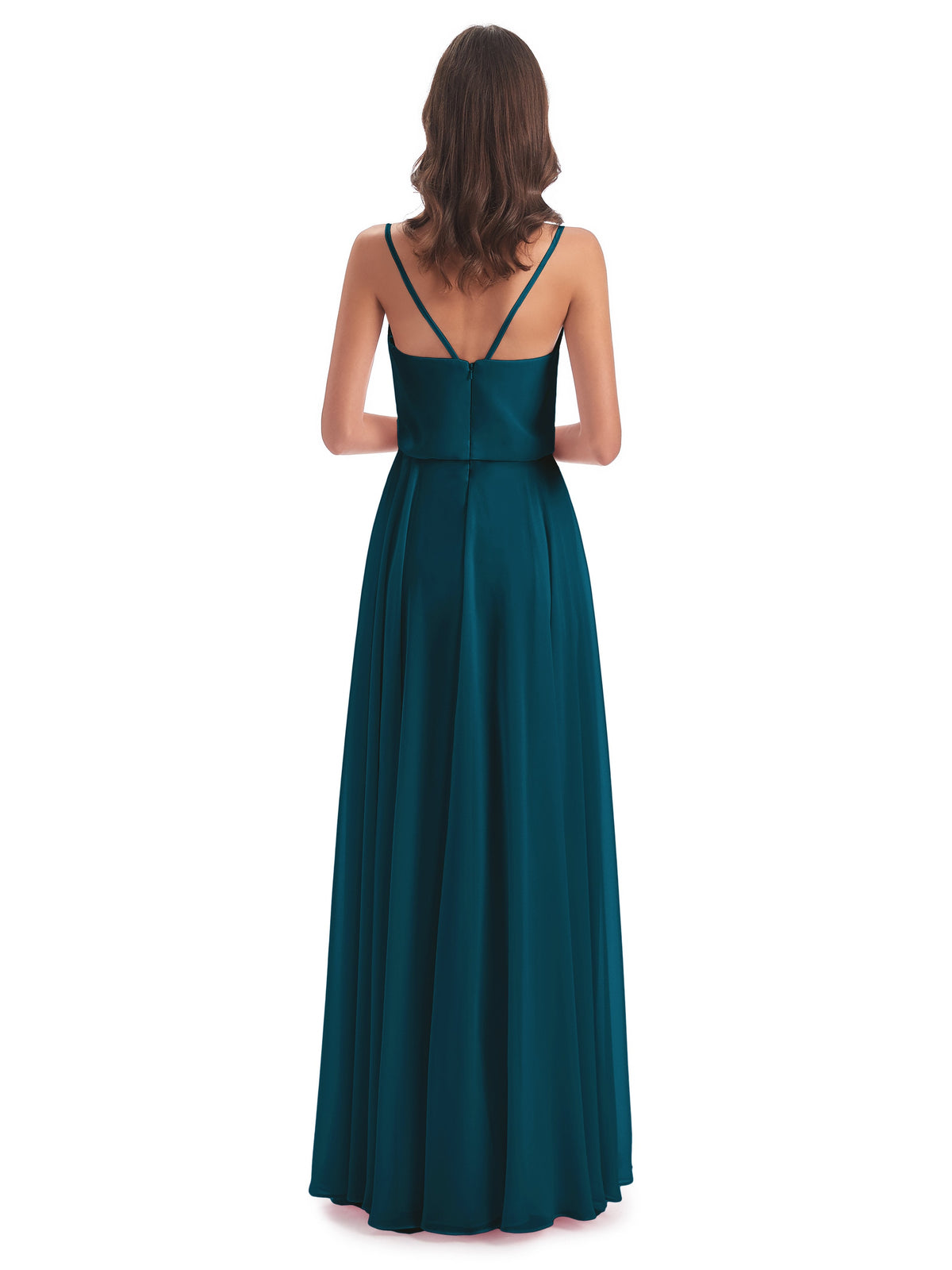 Leah Floor Length Spaghetti Straps Chiffon Bridesmaid Dresses