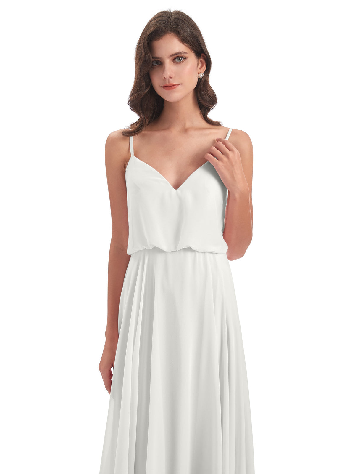 Leah Floor Length Spaghetti Straps Chiffon Bridesmaid Dresses
