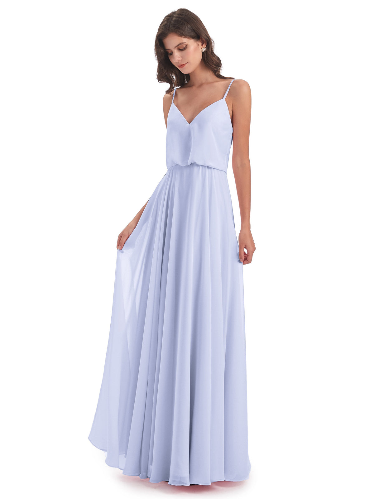 Leah Floor Length Spaghetti Straps Chiffon Bridesmaid Dresses