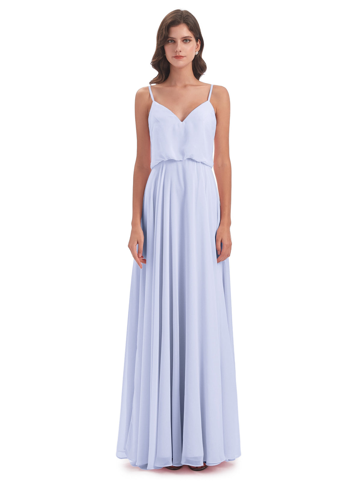 Leah Floor Length Spaghetti Straps Chiffon Bridesmaid Dresses