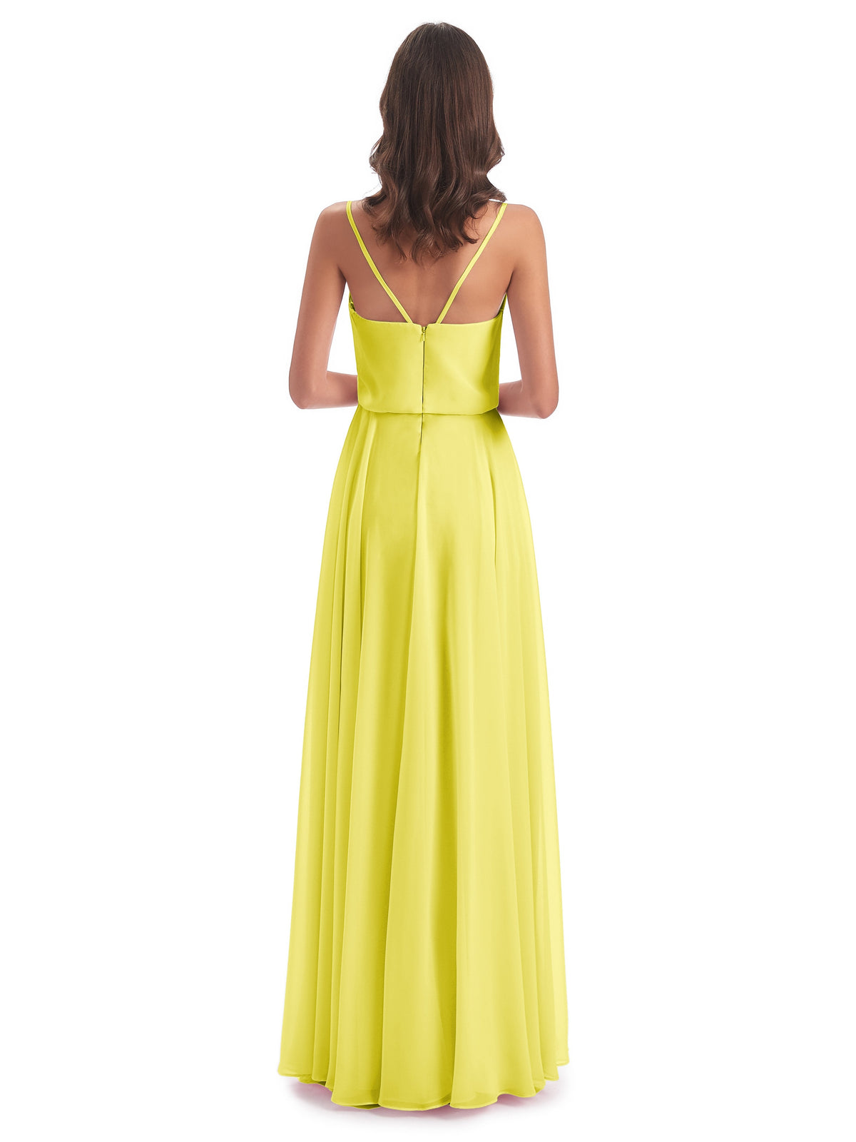 Leah Floor Length Spaghetti Straps Chiffon Bridesmaid Dresses