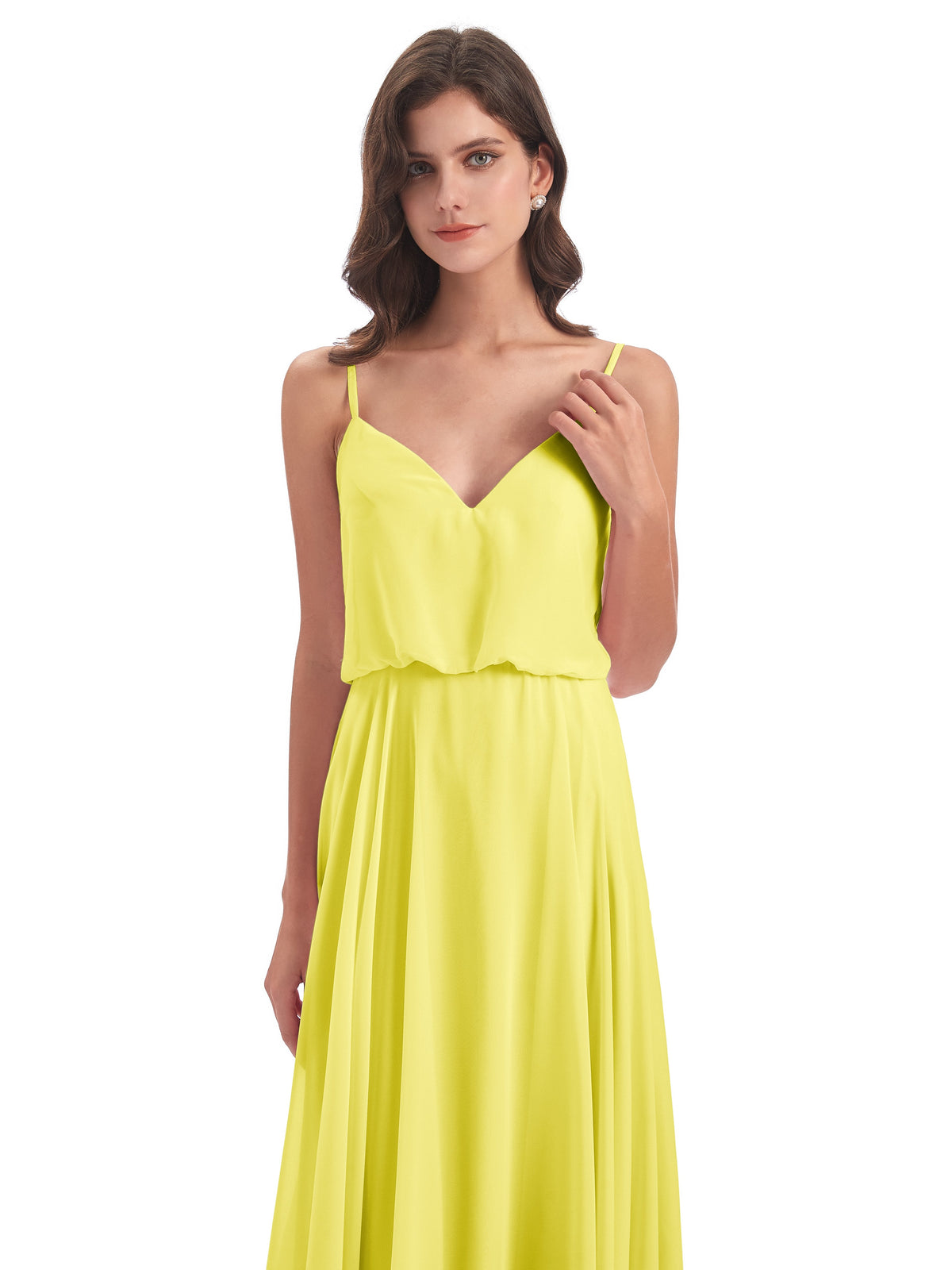 Leah Floor Length Spaghetti Straps Chiffon Bridesmaid Dresses