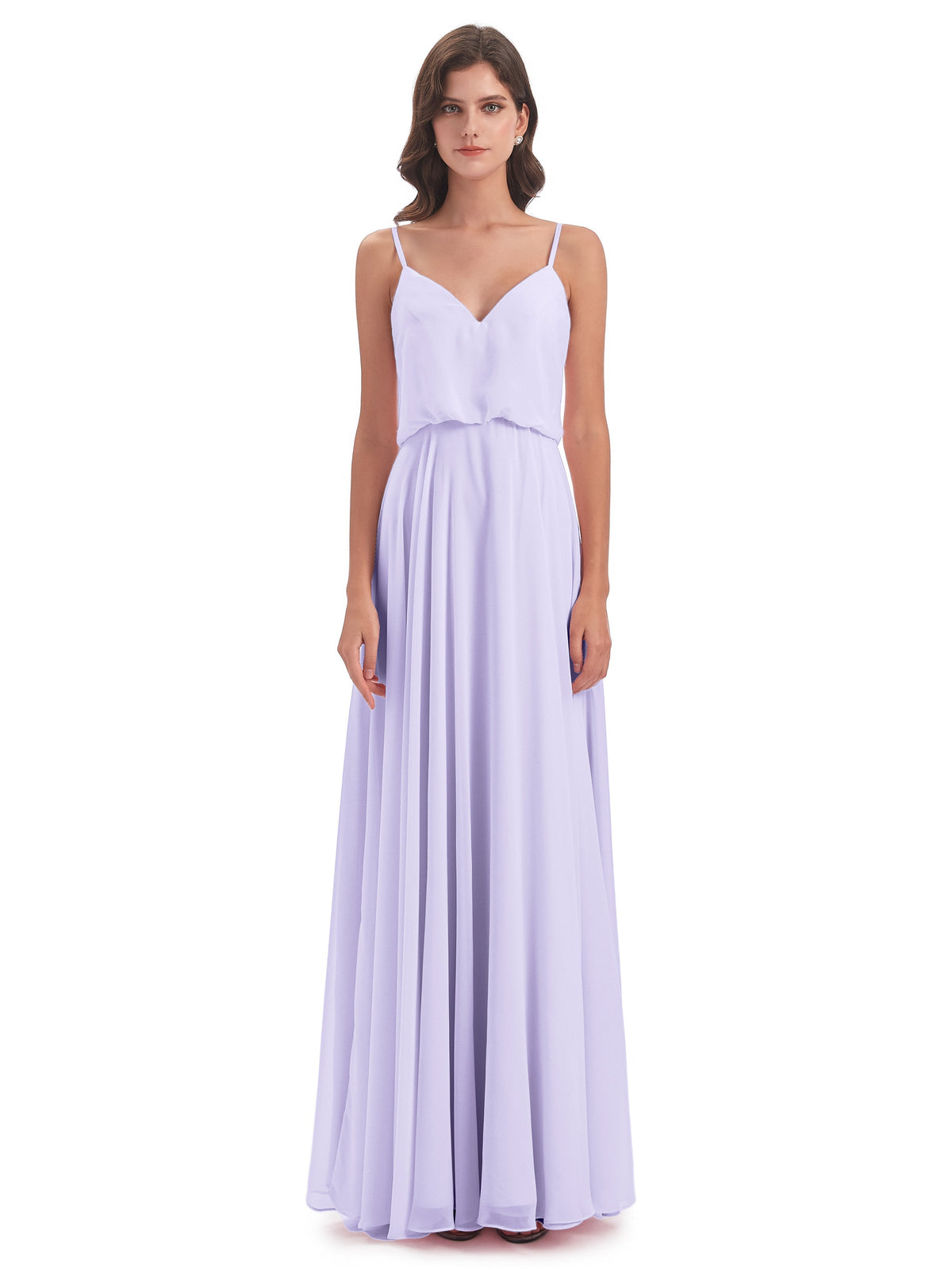 Leah Floor Length Spaghetti Straps Chiffon Bridesmaid Dresses