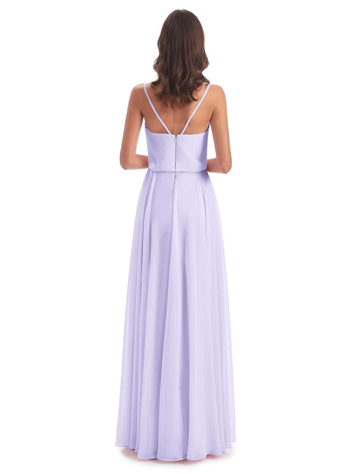 Leah Floor Length Spaghetti Straps Chiffon Bridesmaid Dresses