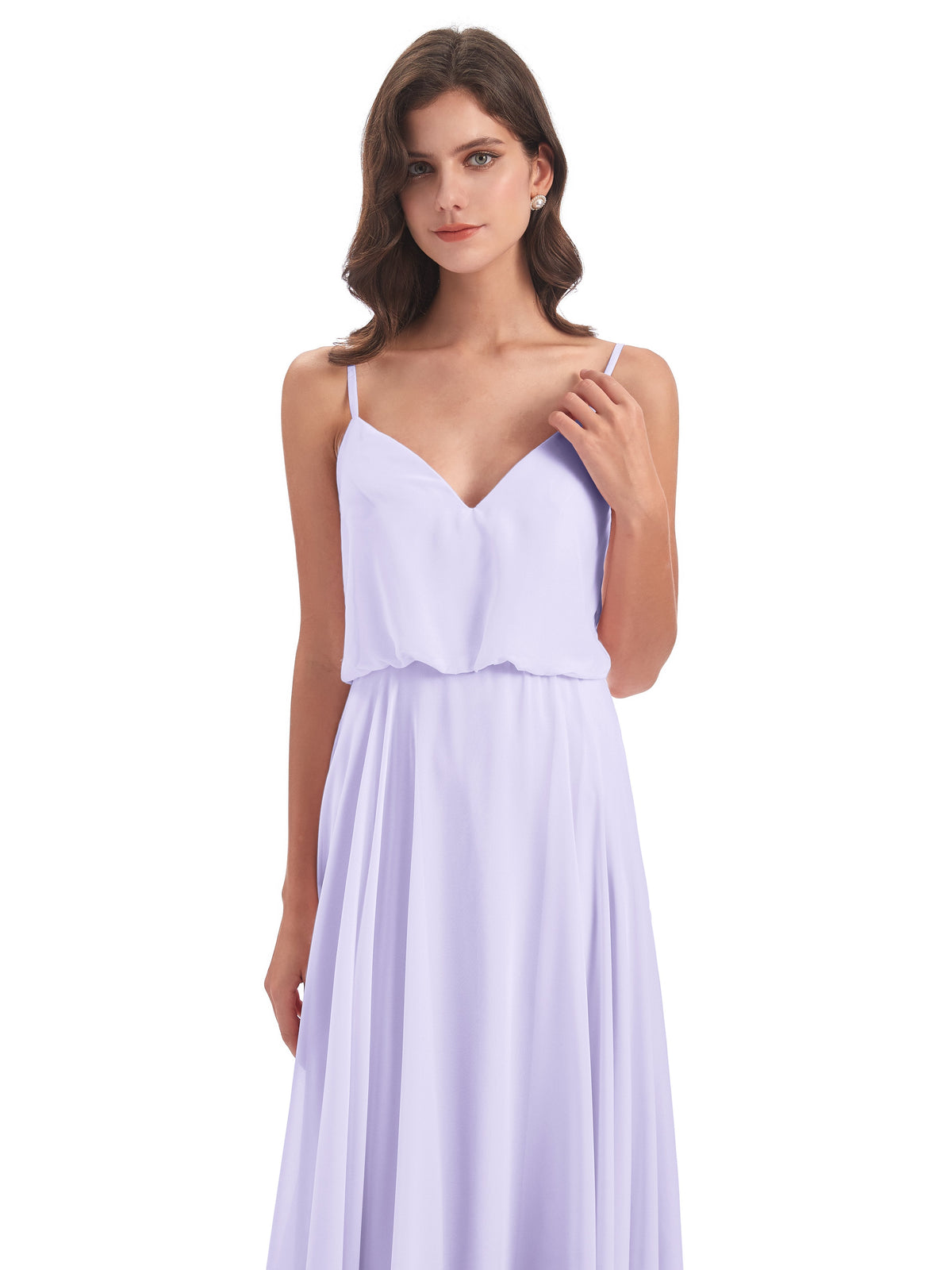 Leah Floor Length Spaghetti Straps Chiffon Bridesmaid Dresses