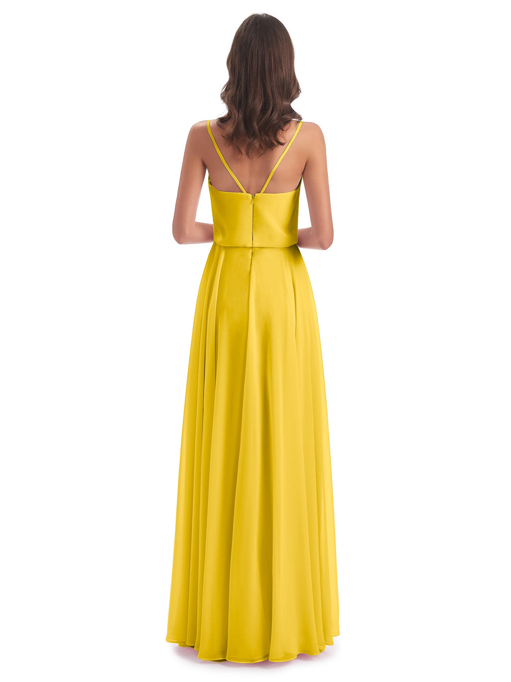 Leah Floor Length Spaghetti Straps Chiffon Bridesmaid Dresses