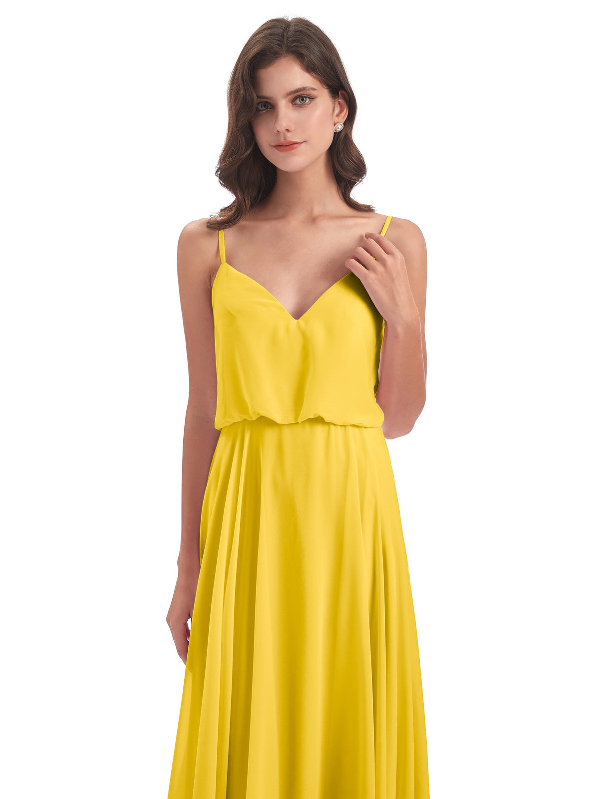 Leah Floor Length Spaghetti Straps Chiffon Bridesmaid Dresses