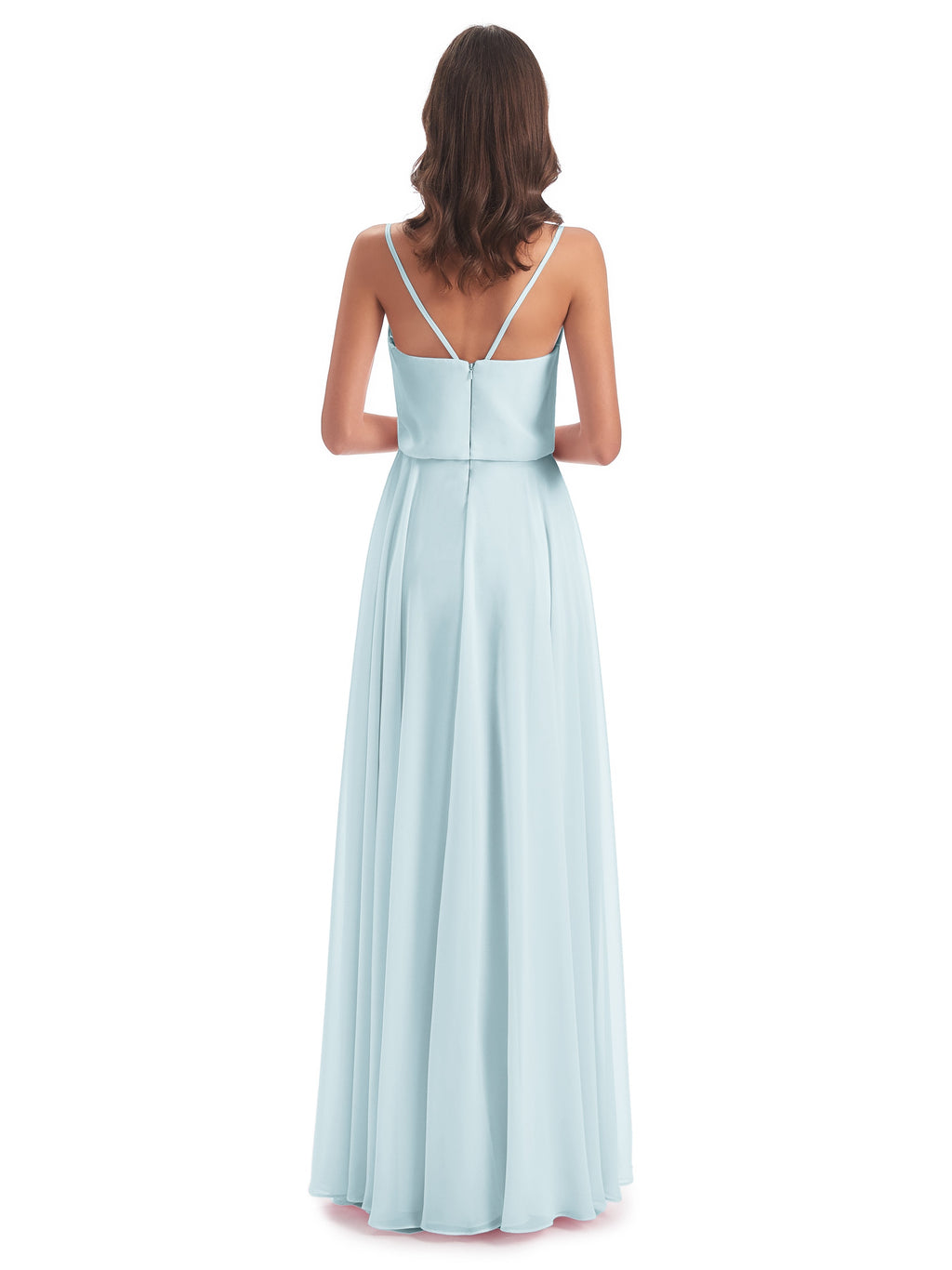 Leah Floor Length Spaghetti Straps Chiffon Bridesmaid Dresses