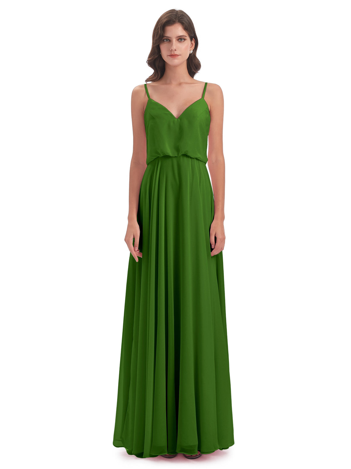Leah Floor Length Spaghetti Straps Chiffon Bridesmaid Dresses