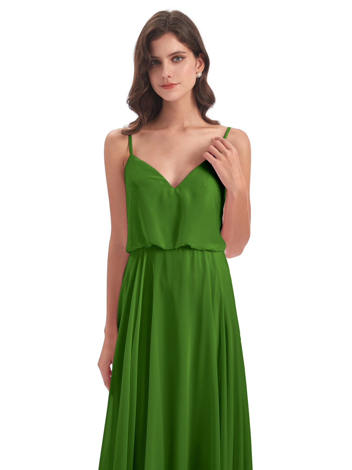 Leah Floor Length Spaghetti Straps Chiffon Bridesmaid Dresses