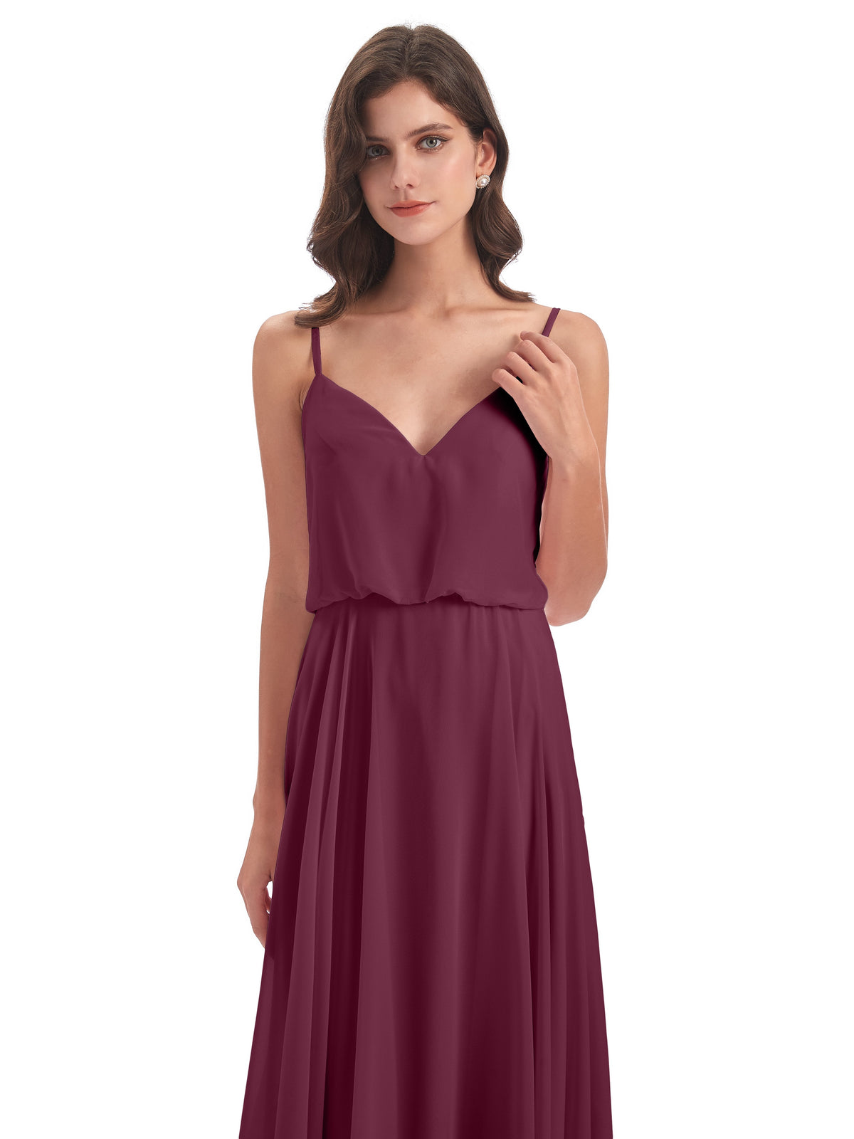 Leah Floor Length Spaghetti Straps Chiffon Bridesmaid Dresses