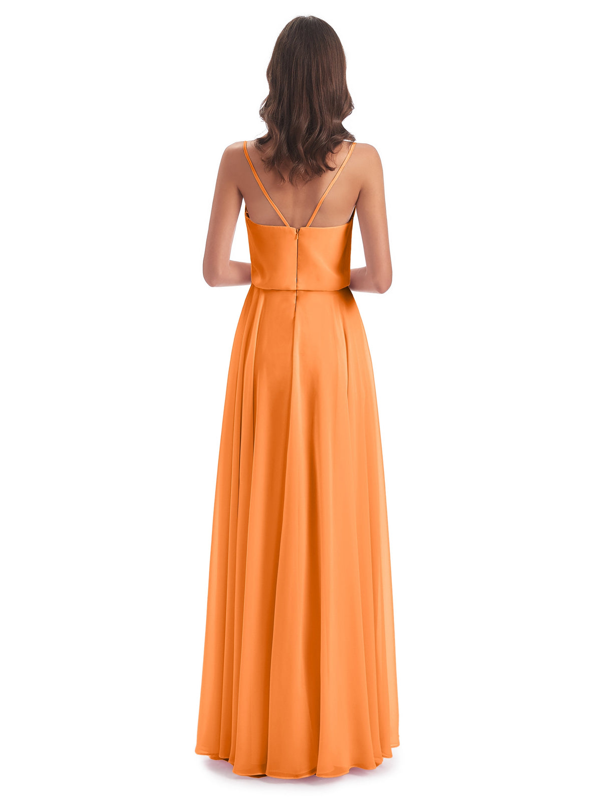 Leah Floor Length Spaghetti Straps Chiffon Bridesmaid Dresses
