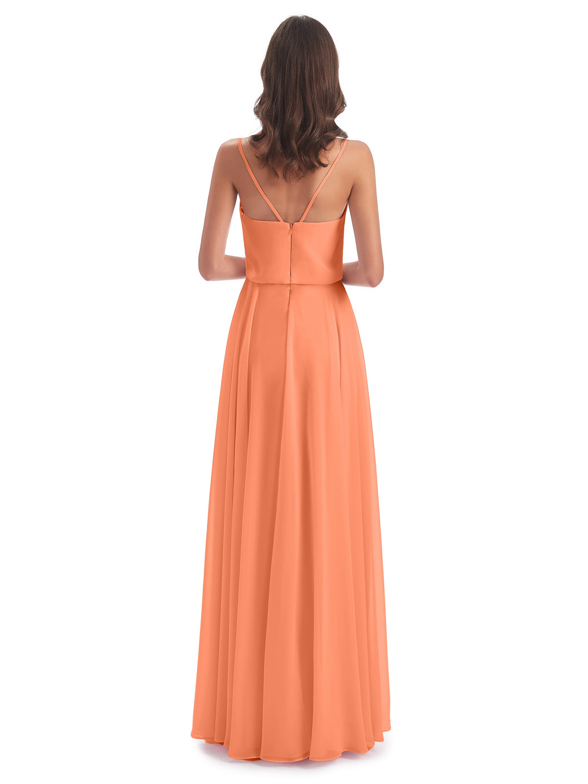 Leah Floor Length Spaghetti Straps Chiffon Bridesmaid Dresses