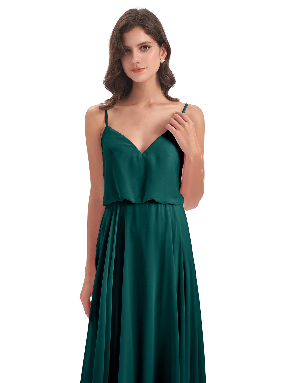 Leah Floor Length Spaghetti Straps Chiffon Bridesmaid Dresses
