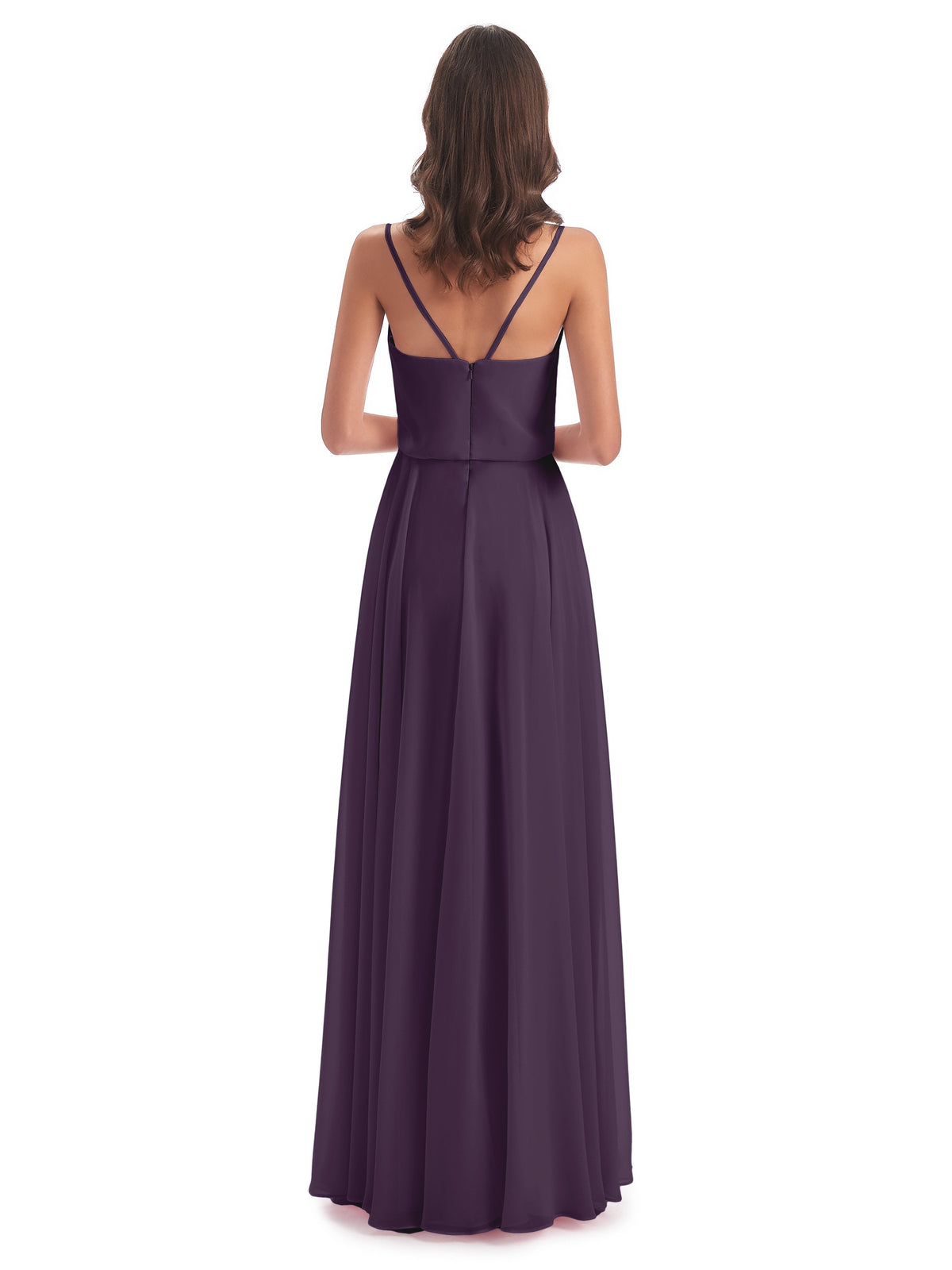 Leah Floor Length Spaghetti Straps Chiffon Bridesmaid Dresses