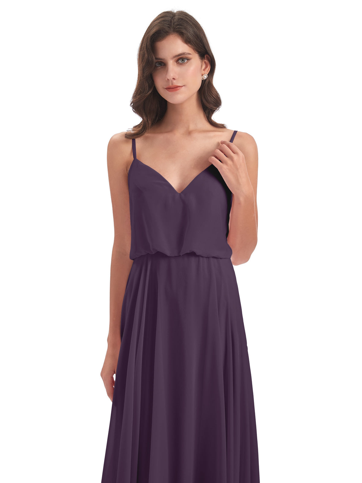 Leah Floor Length Spaghetti Straps Chiffon Bridesmaid Dresses