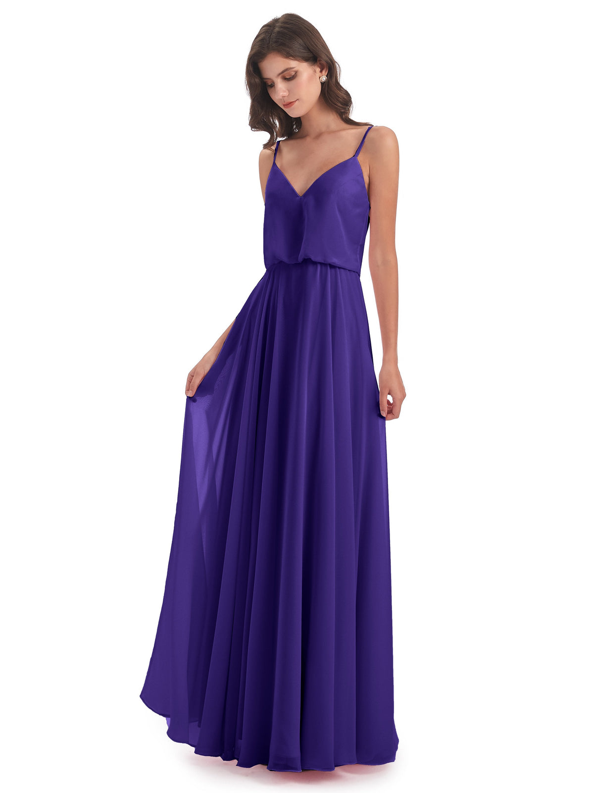 Leah Floor Length Spaghetti Straps Chiffon Bridesmaid Dresses