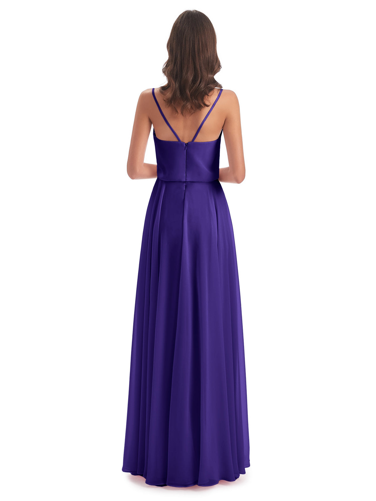 Leah Floor Length Spaghetti Straps Chiffon Bridesmaid Dresses
