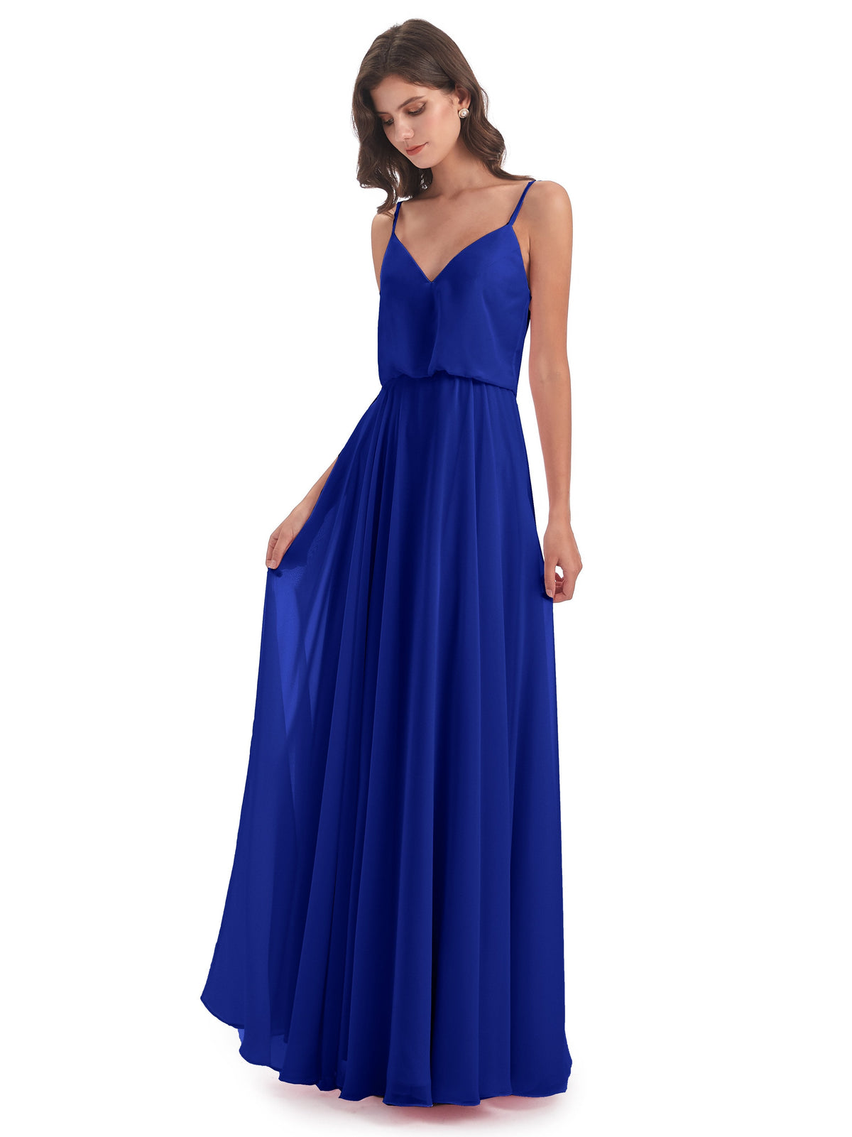 Leah Floor Length Spaghetti Straps Chiffon Bridesmaid Dresses