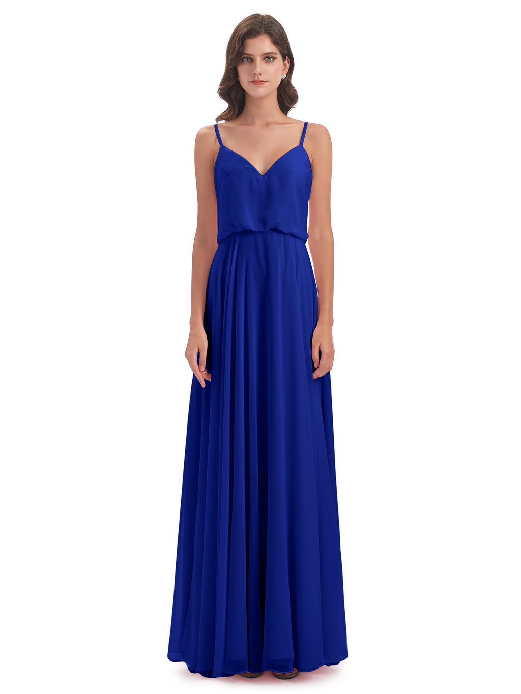 Leah Floor Length Spaghetti Straps Chiffon Bridesmaid Dresses