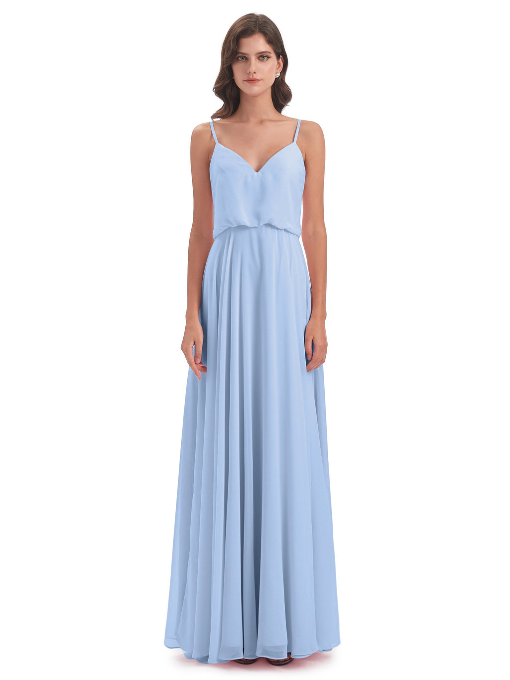 Leah Floor Length Spaghetti Straps Chiffon Bridesmaid Dresses