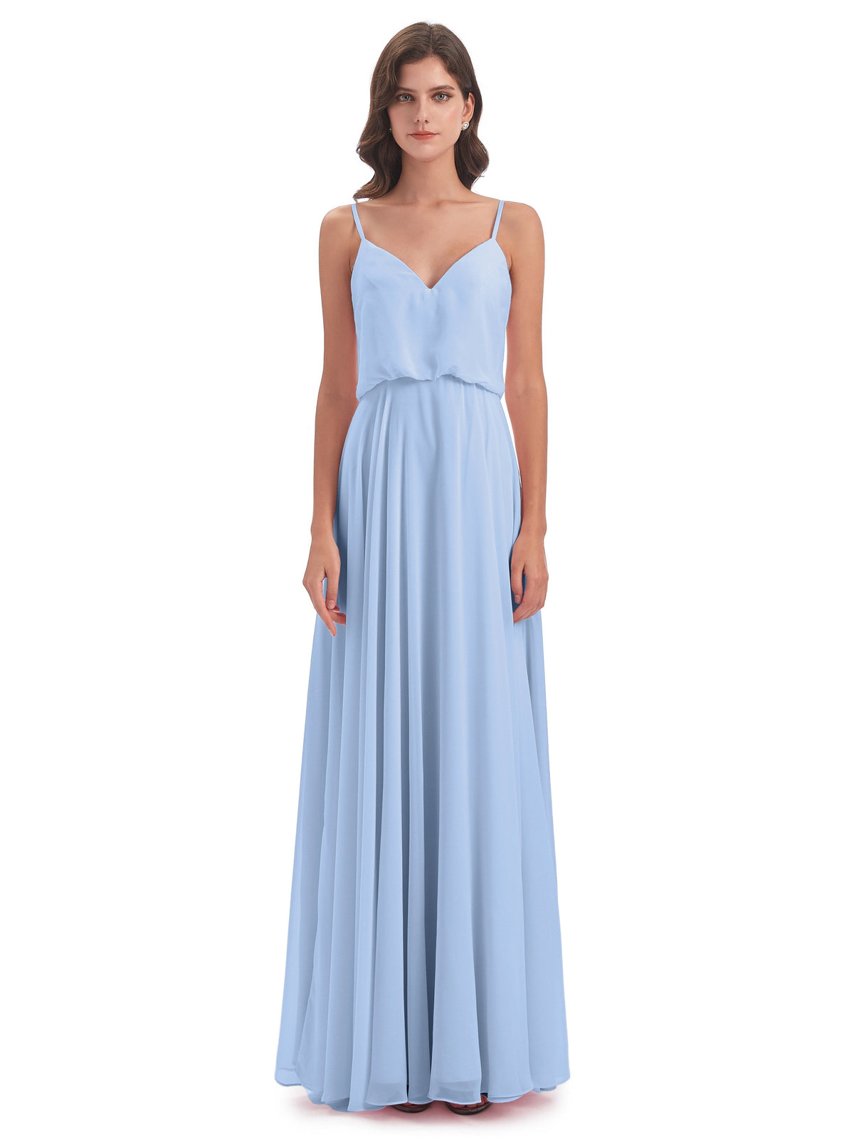 Leah Floor Length Spaghetti Straps Chiffon Bridesmaid Dresses