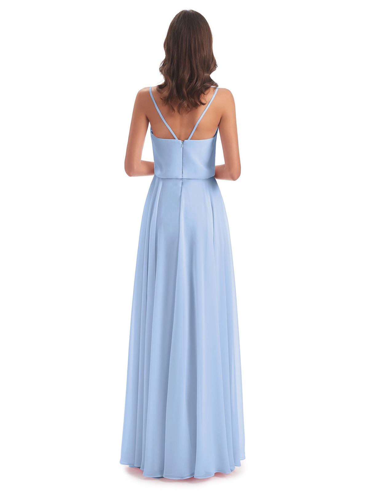 Leah Floor Length Spaghetti Straps Chiffon Bridesmaid Dresses
