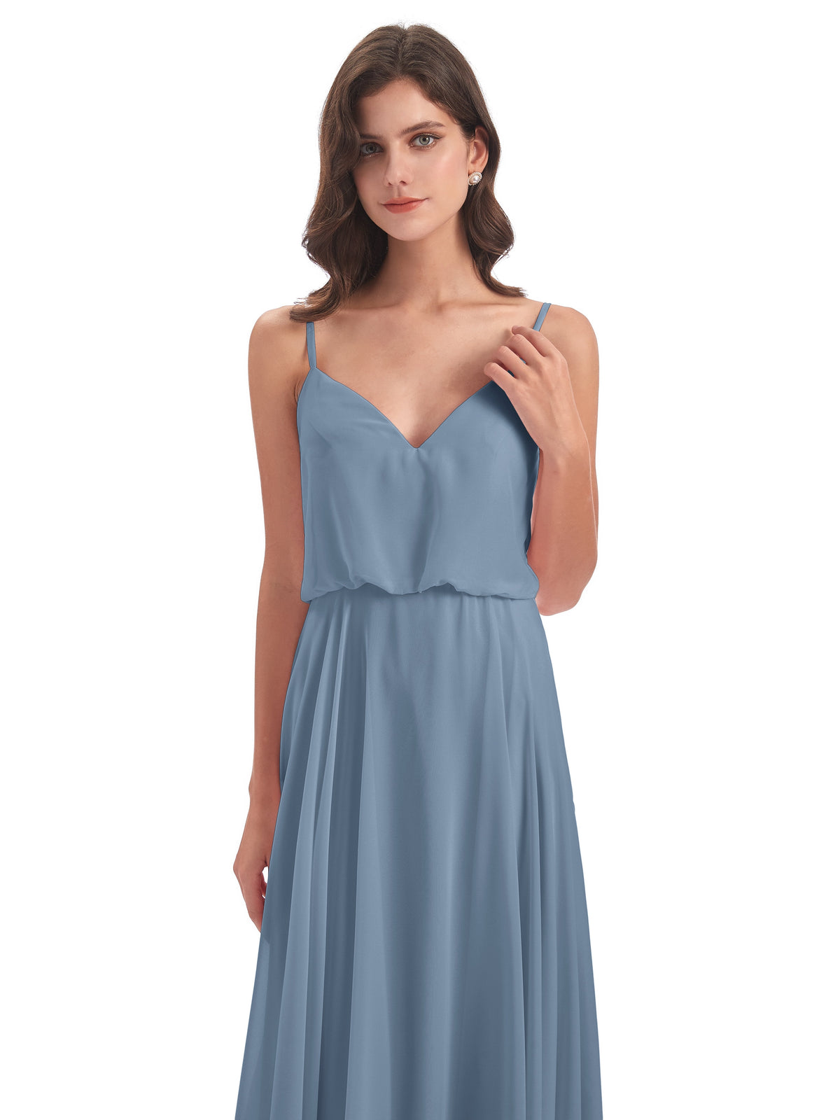 Leah Floor Length Spaghetti Straps Chiffon Bridesmaid Dresses